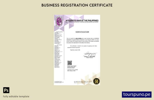 listo para imprimir Certificado de buena reputación de Filipinas Plantilla de  3